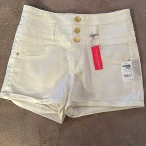 Charlotte Russe refuge high waist white shorts 2% spandex